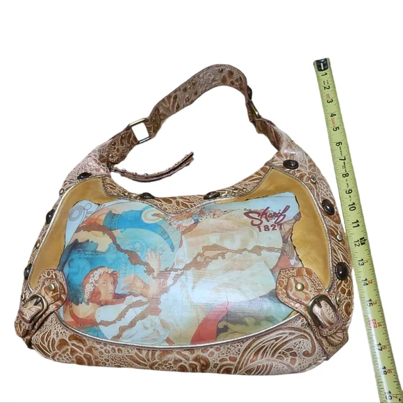 Sharif Hand Painted Vintage Bag Unique and Rare with Original Dust bag - Picture 15 of 16